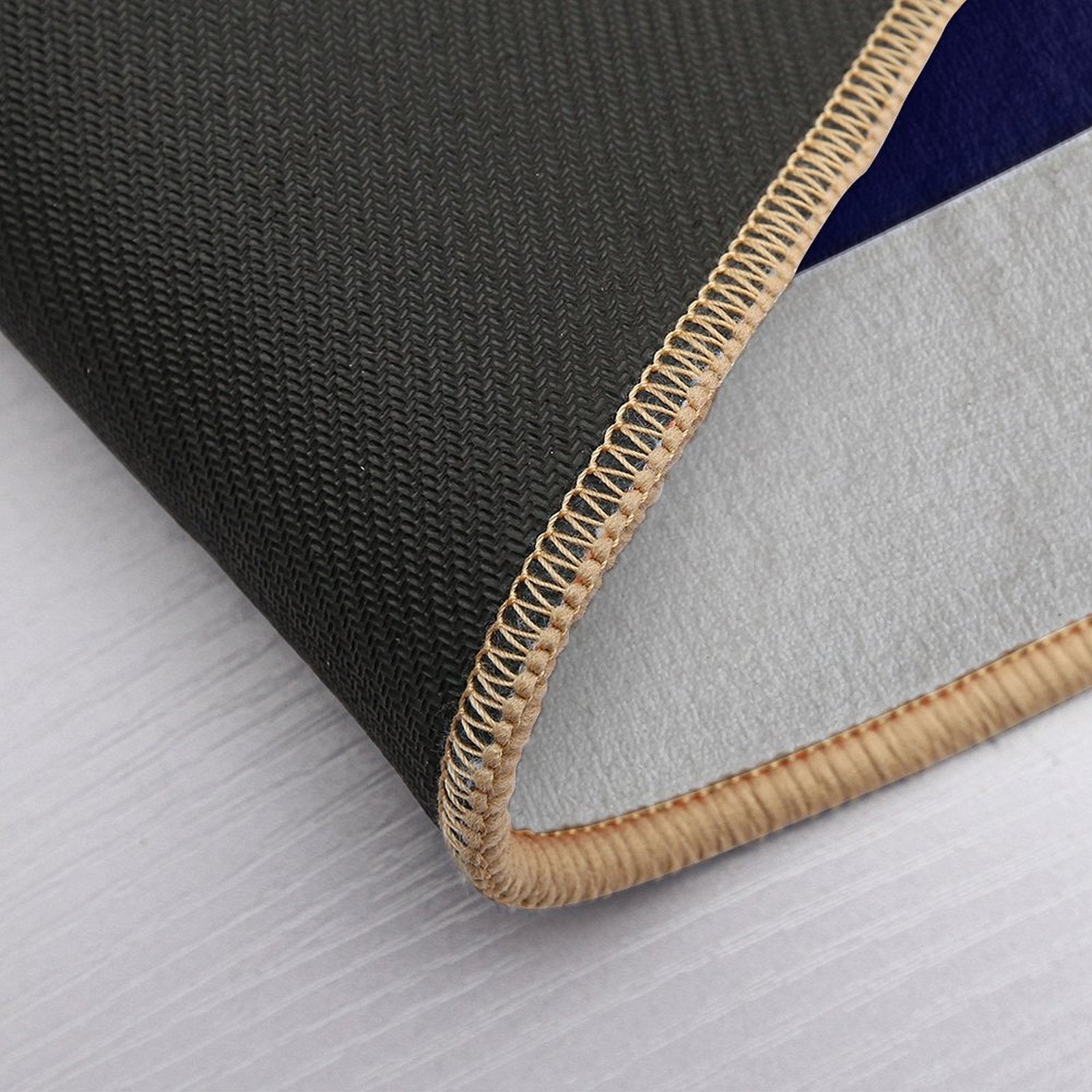 Three Color Stripes Silver Gray Navy Blue And White  Non-Slip Bath Mat
