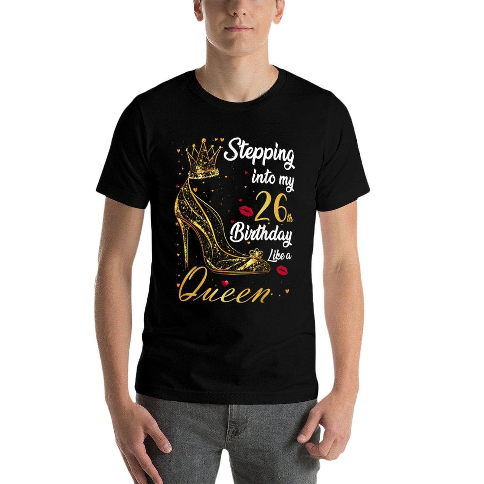 Stepping Into My 26th Birthday 26 Years Old Golden Birthday  Slim-fit Cut T-Shirt