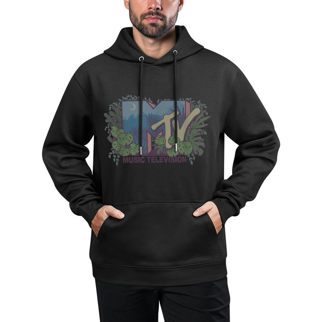 MTV Tropical Botanical Vintage Floral Music Television Shape Retention Hoodie