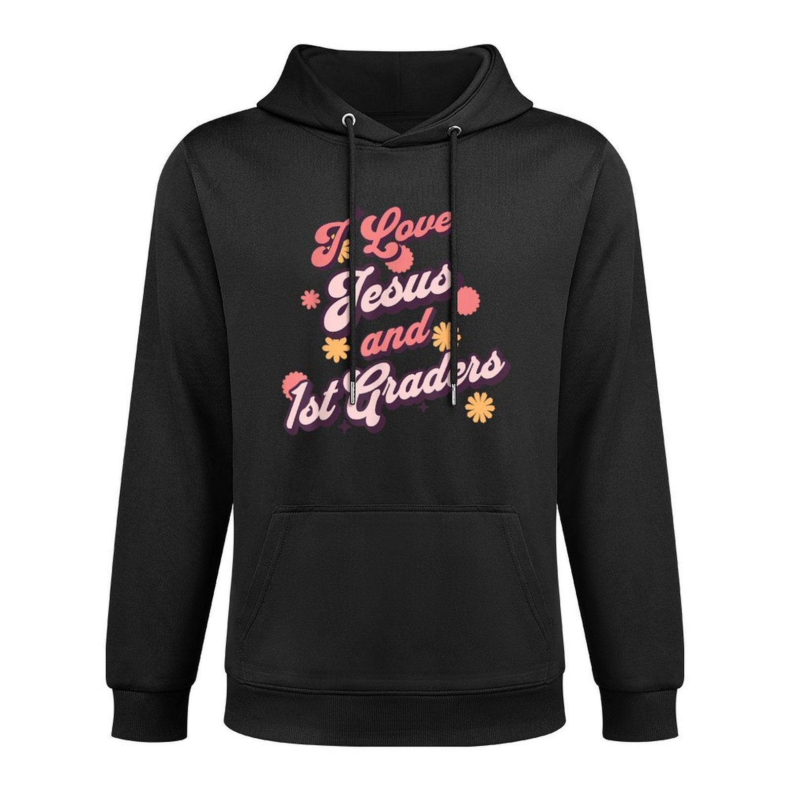 Christian Teacher I Love Jesus And 1st Grade Religious Woman Shrink-Resistant Hoodie