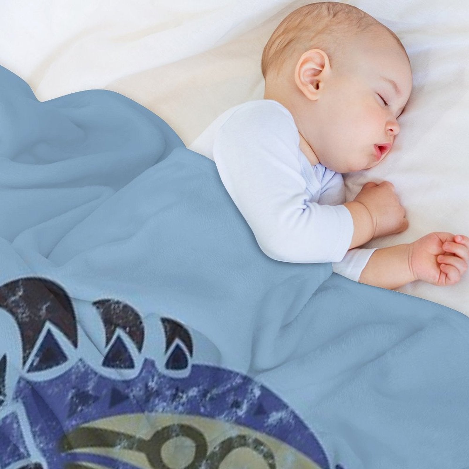Monster Hunter World Azure Rathalos Kanji Icon Plush Throw Blanket