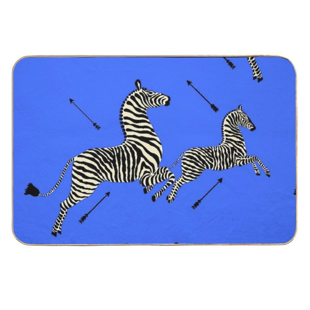 The Tenenbaums Zebra! Royal Blue  Easy Maintenance Bath Mat