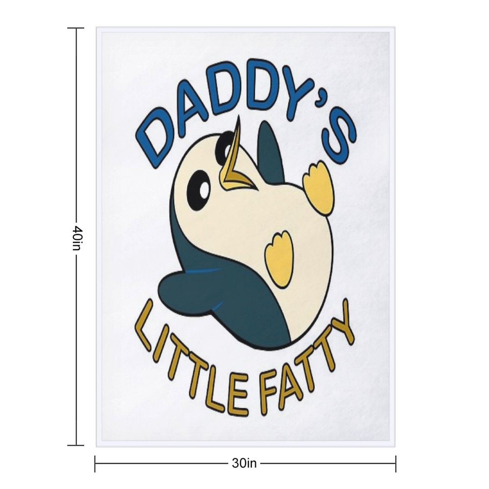 Daddy's Little Fatty - Gunter Adventure Time Plush Throw Blanket