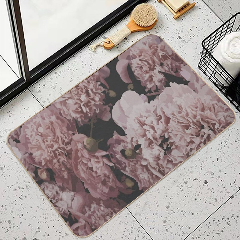 Pink Flower Bunch Abstract Art  Eco-Friendly Bath Mat