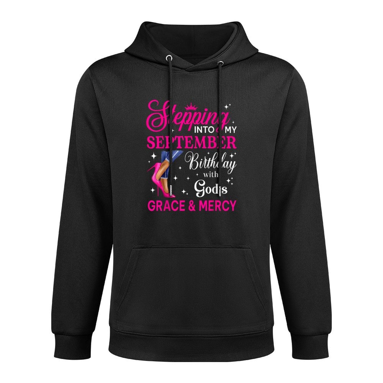 Stepping Into My September Women Girls High Heels Birthday Medium-Weight Fabric Hoodie