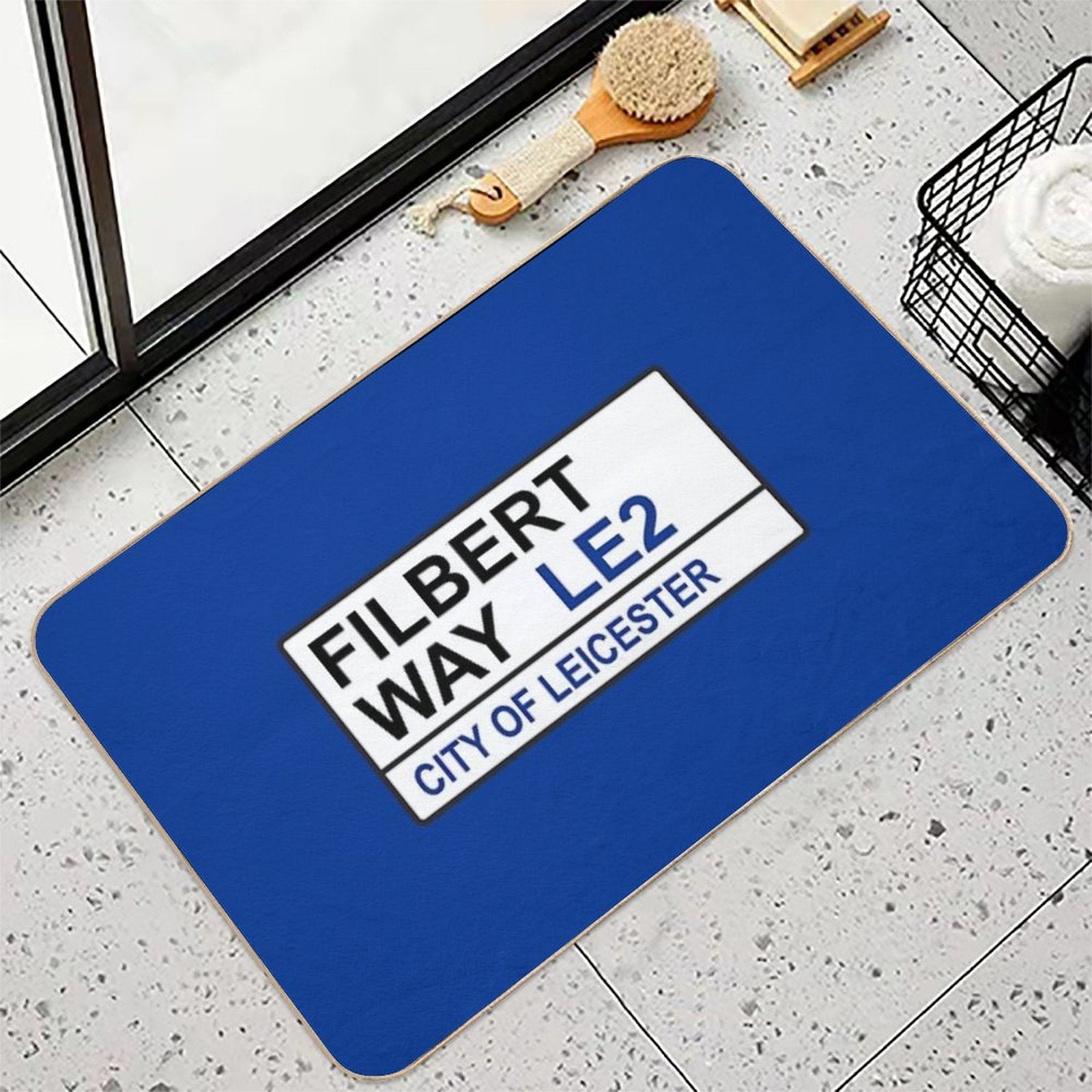 Leicester City Football Team Filbert Way Street Sign  Repositionable Bath Mat