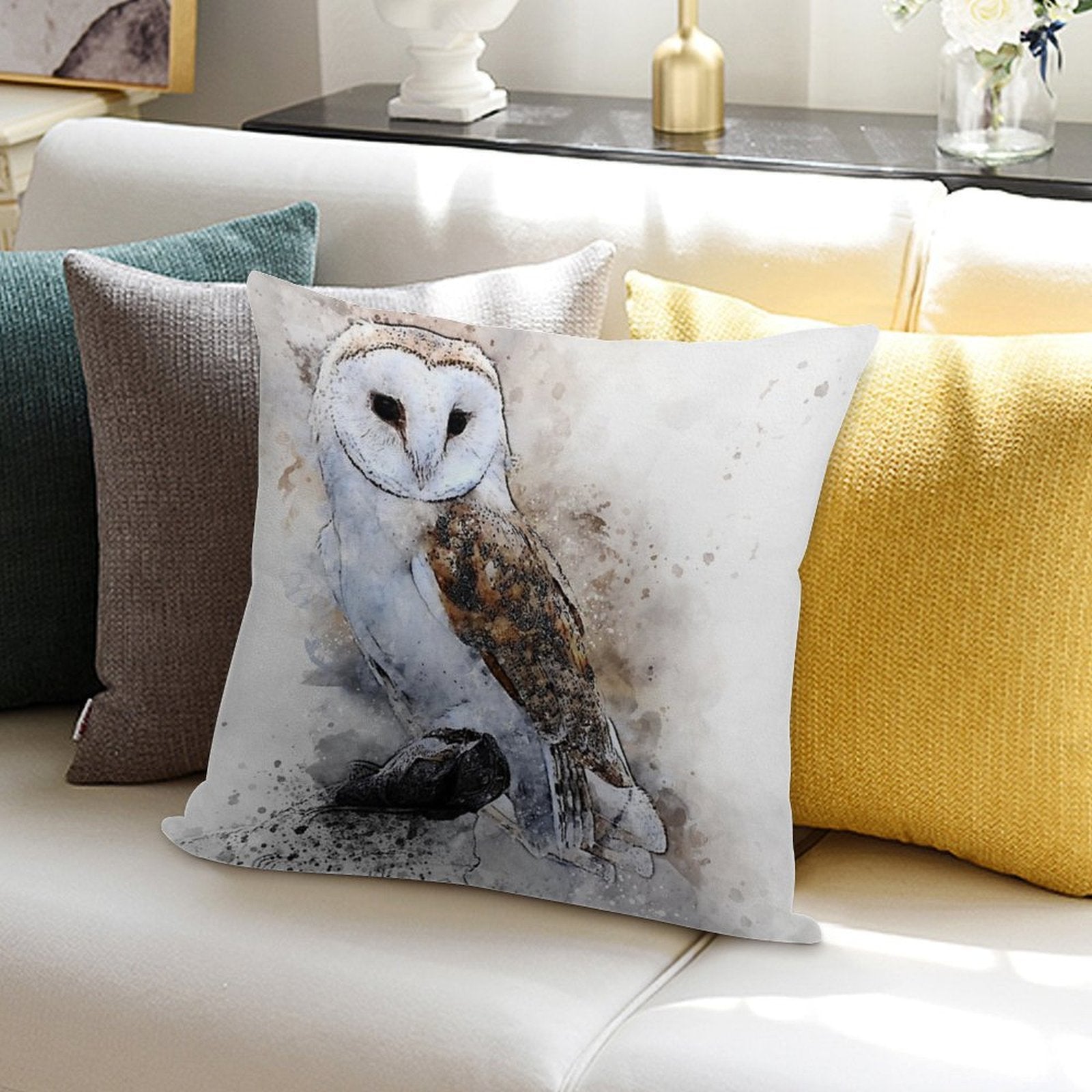 Barn Owl Soft Style Accent Throw Pillow