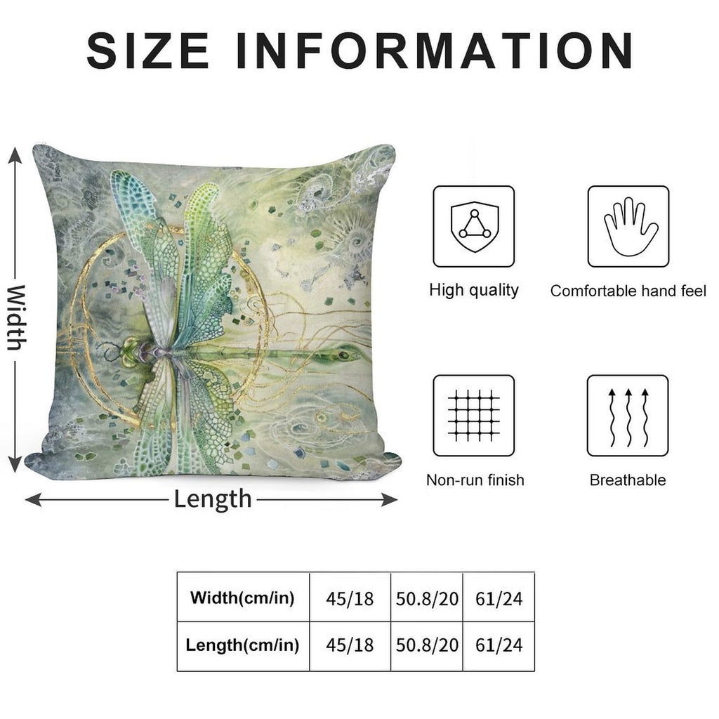 Beautiful Enchanted Dragonfly Soft Skin-Friendly Throw Pillow