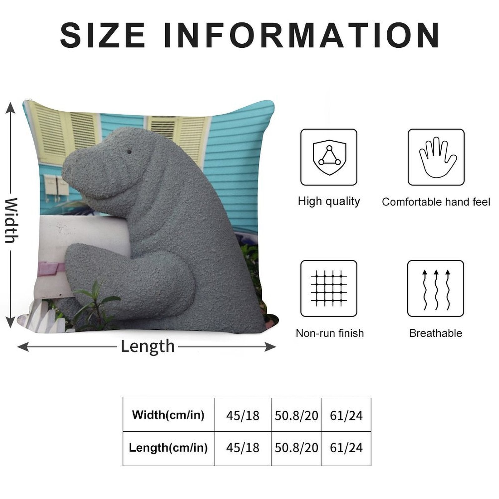 Manatee Mailbox Soft Shrink-Resistant Throw Pillow