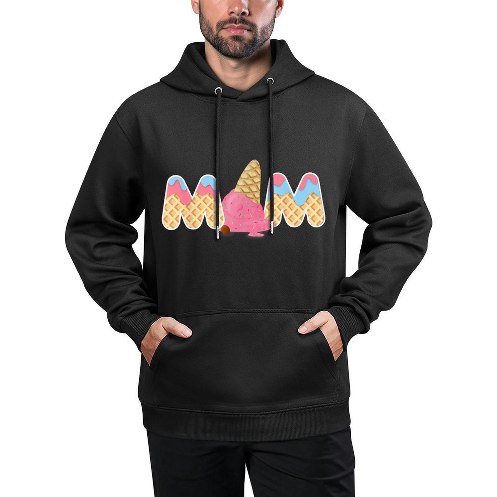 Mom Ice Cream Funny First Birthday Ice Cream Layering Staple Hoodie