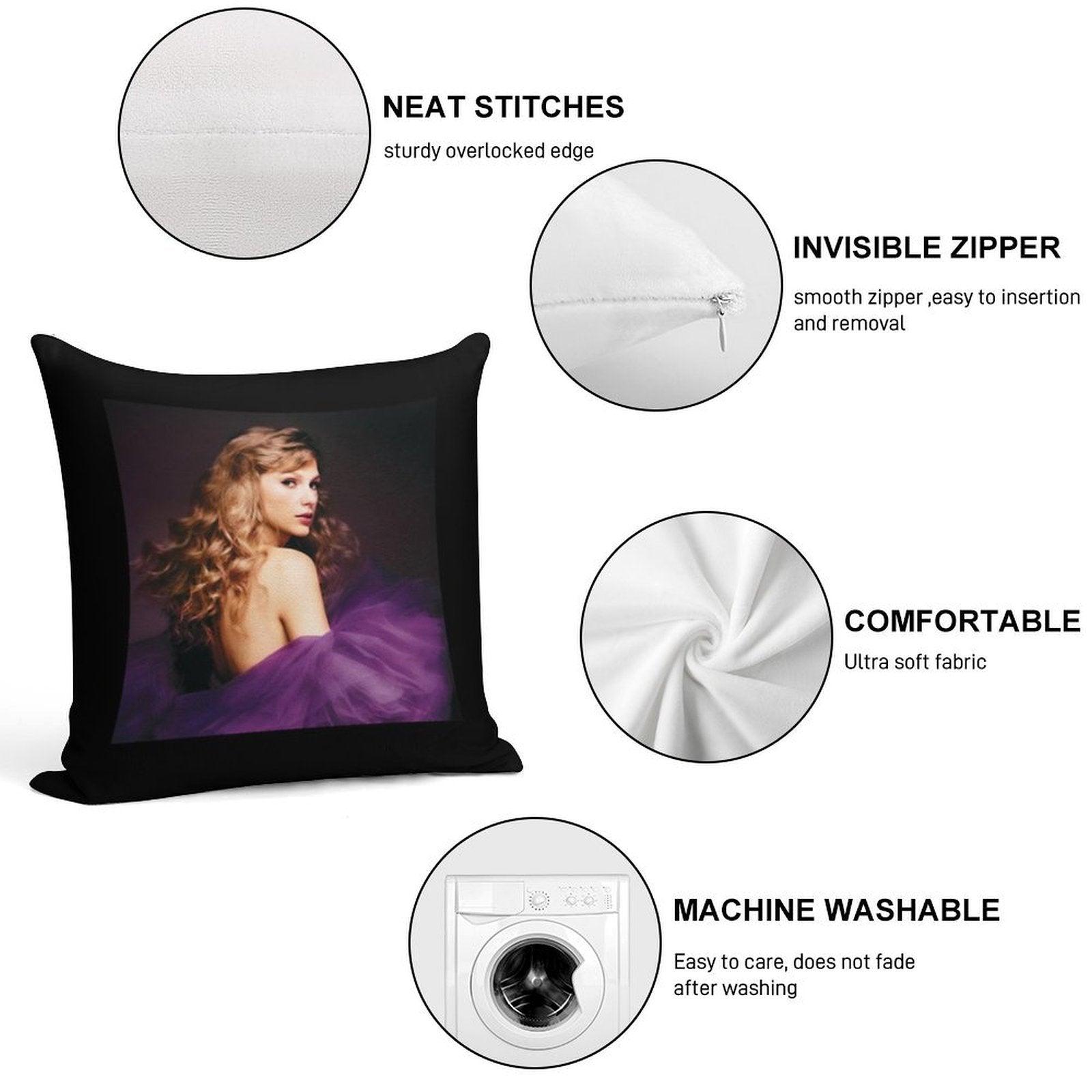 Speak Now Taylor Swift Soft Washable Throw Pillow