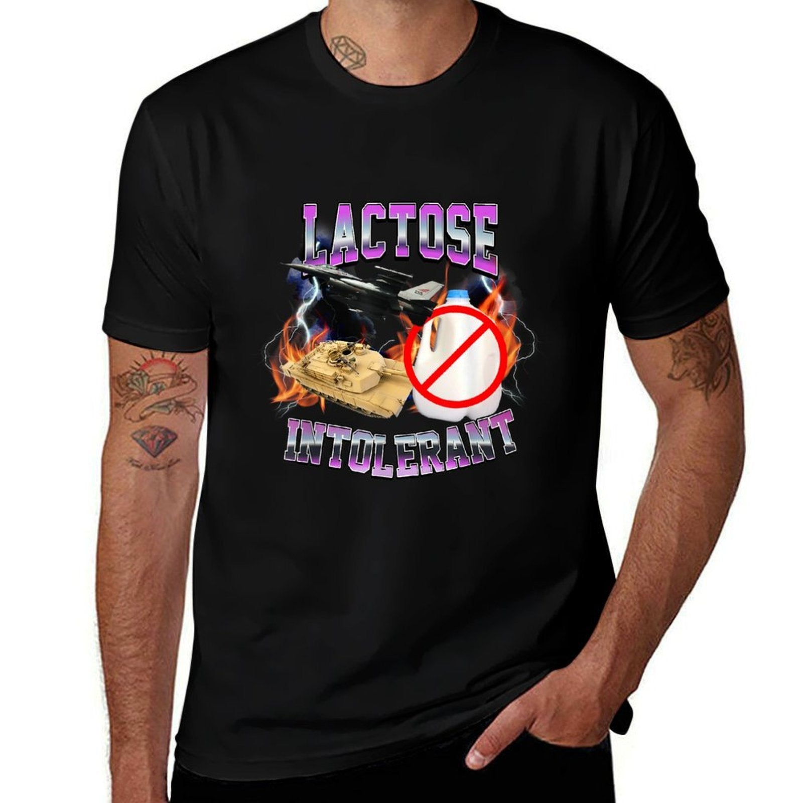 Lactose Intolerant Lactose-Free Funny Meme Gen Z Humor  Lightweight T-Shirt