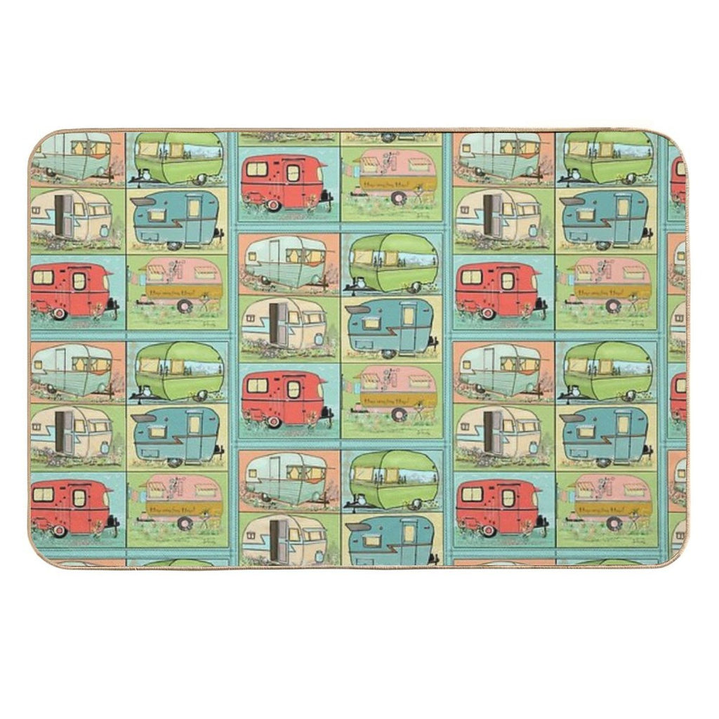 Camping Glamping in Vintage Trailers!  High-Traffic Bath Mat