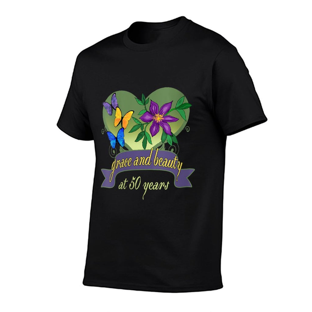 Womens 50th Birthday Grace And Beauty - Happy 50th Birthday  Odor-resistant T-Shirt