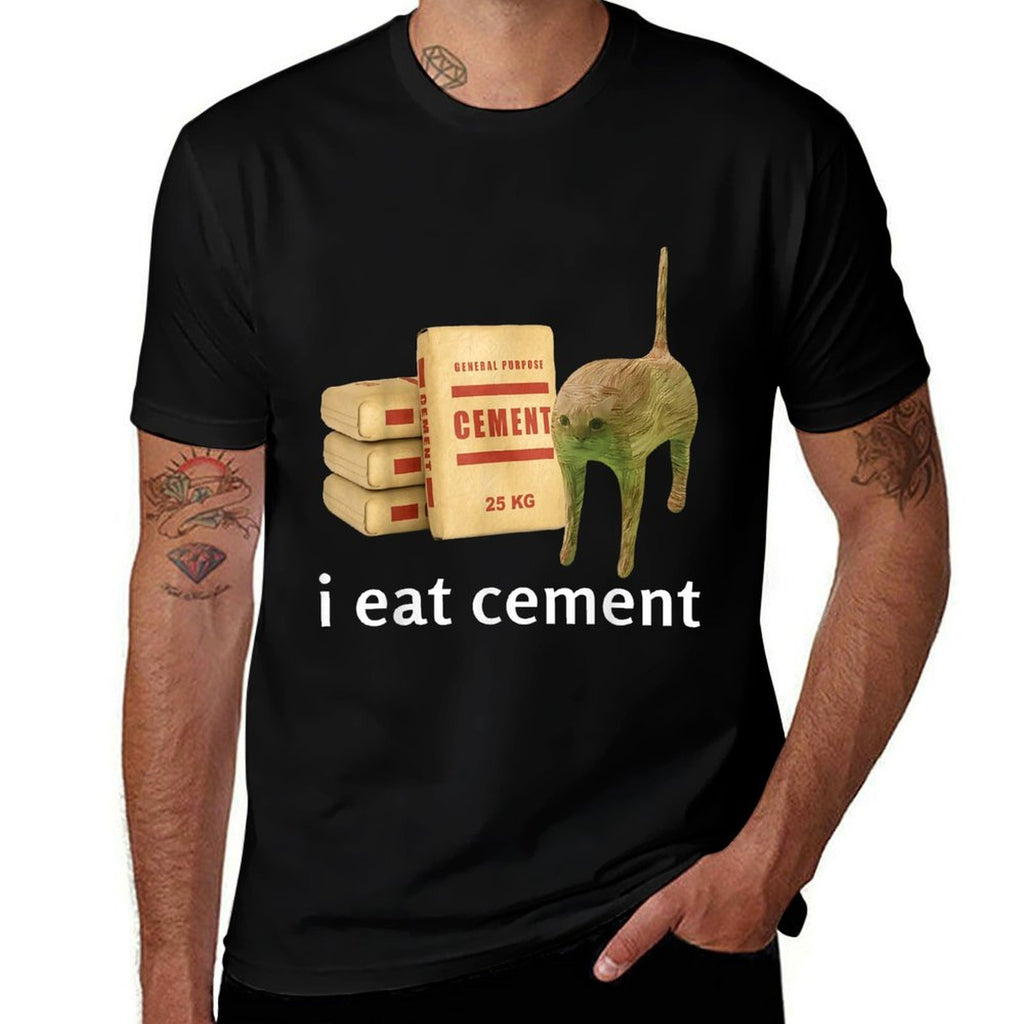 I Eat Cement Cat Kids Funny Dank Cat Meme  Tagless Design T-Shirt