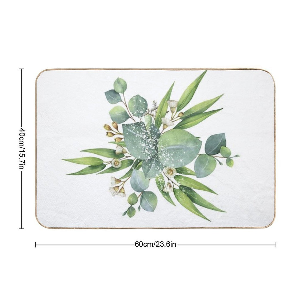 Green Leaves  Repositionable Bath Mat