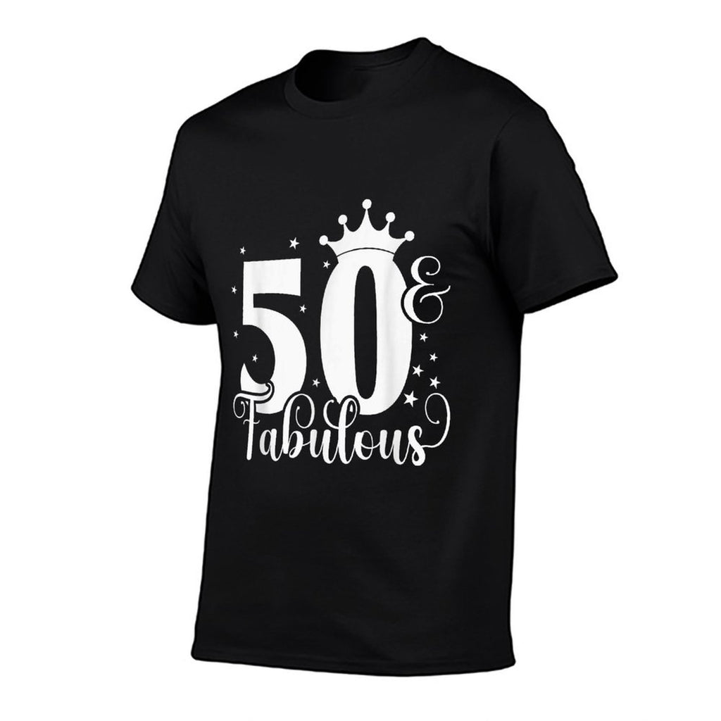 50 & Fabulous Queen Crown 50 Years Old 50th Birthday  Slim-fit Cut T-Shirt