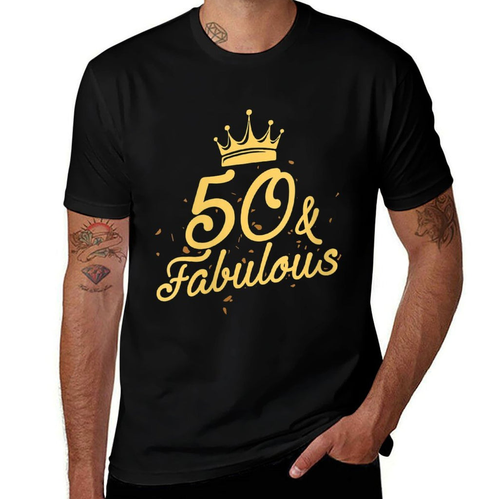 Womens 50 And Fabulous 50th Birthday Party Crown  Lightweight T-Shirt