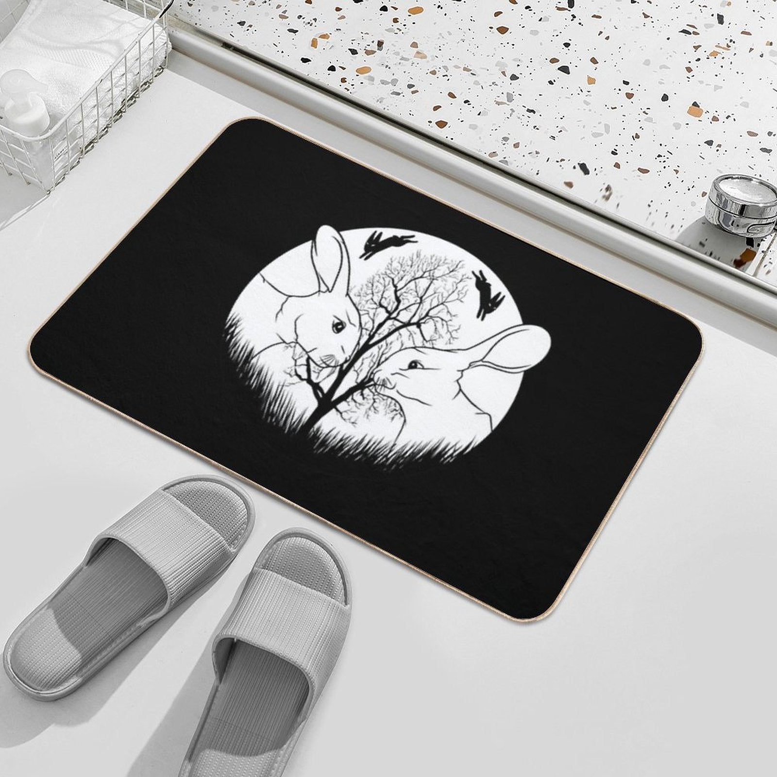 Watership Down Rabbits  Fade-Resistant Bath Mat