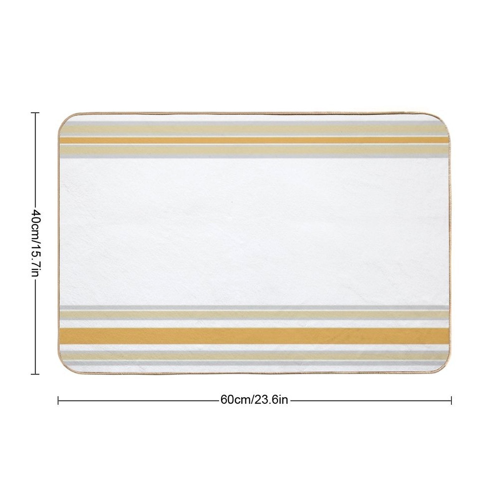 Line Art Neutral Yellow  Stain-Proof Bath Mat