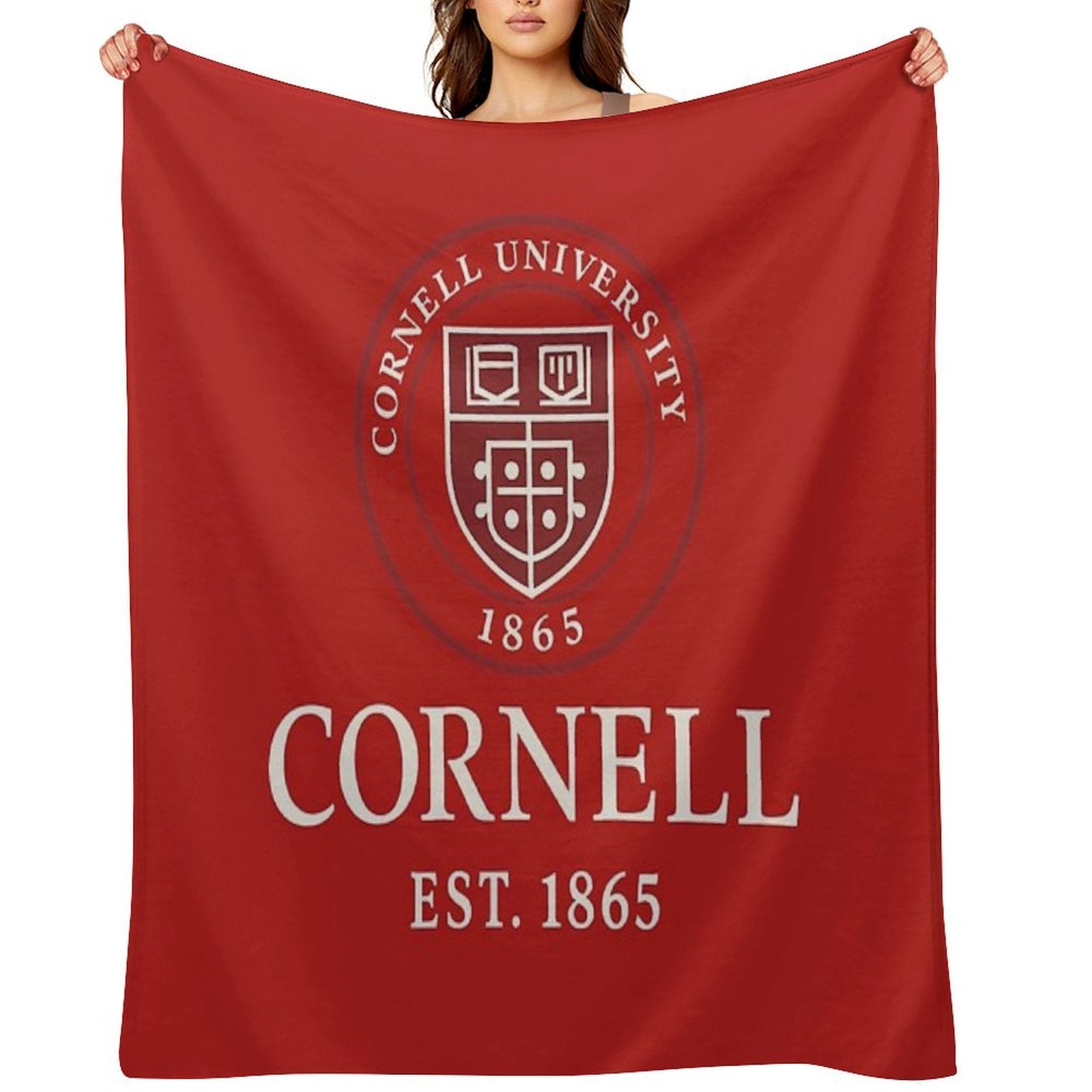Cornell University T-Shirt Featuring Official Big Red Logo Velvety-soft Throw Blanket