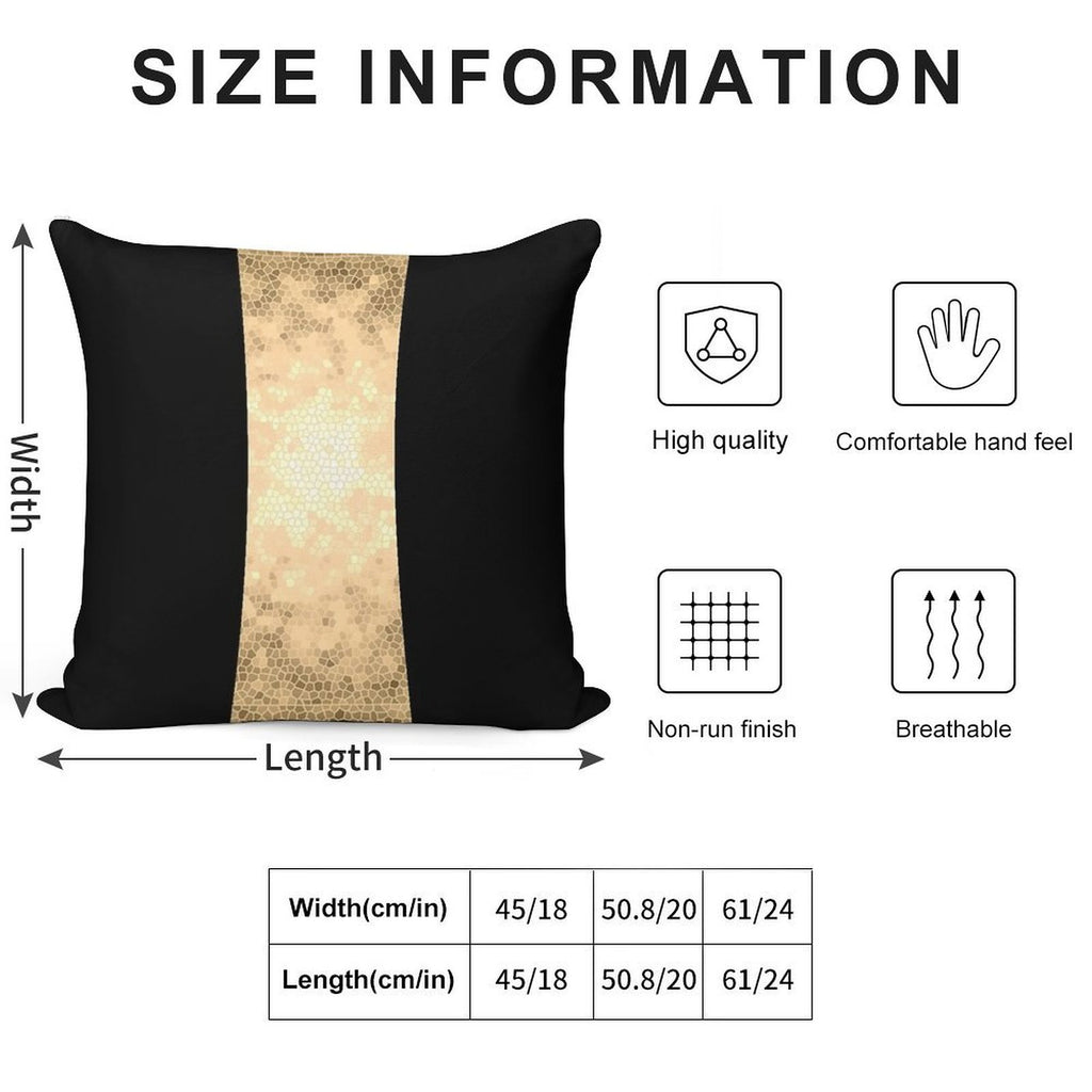 Elegant Gold And Black Design Soft Home Decor Throw Pillow