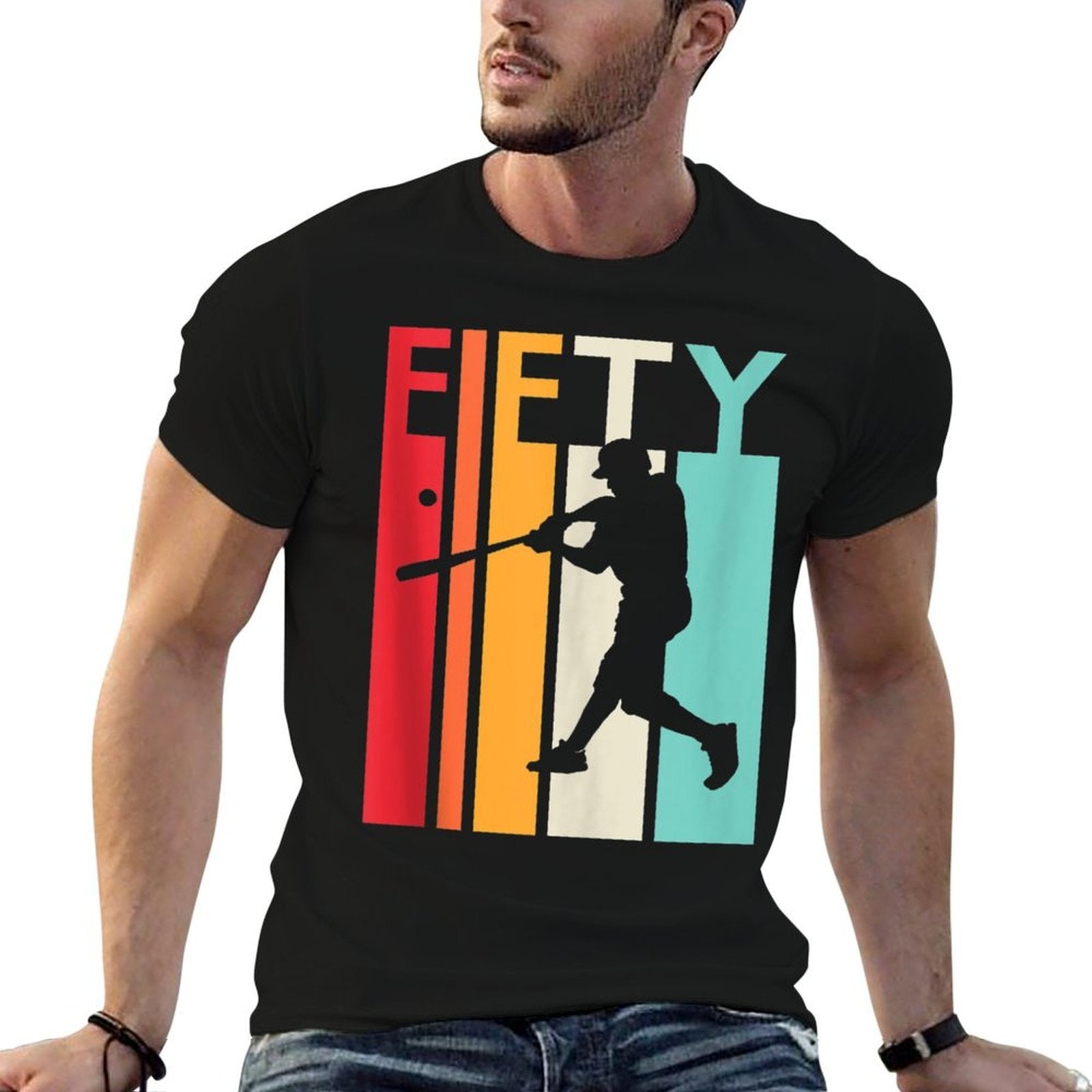 50th Birthday Gift Vintage Baseball for 50 Year Old  Polyester Blend T-Shirt