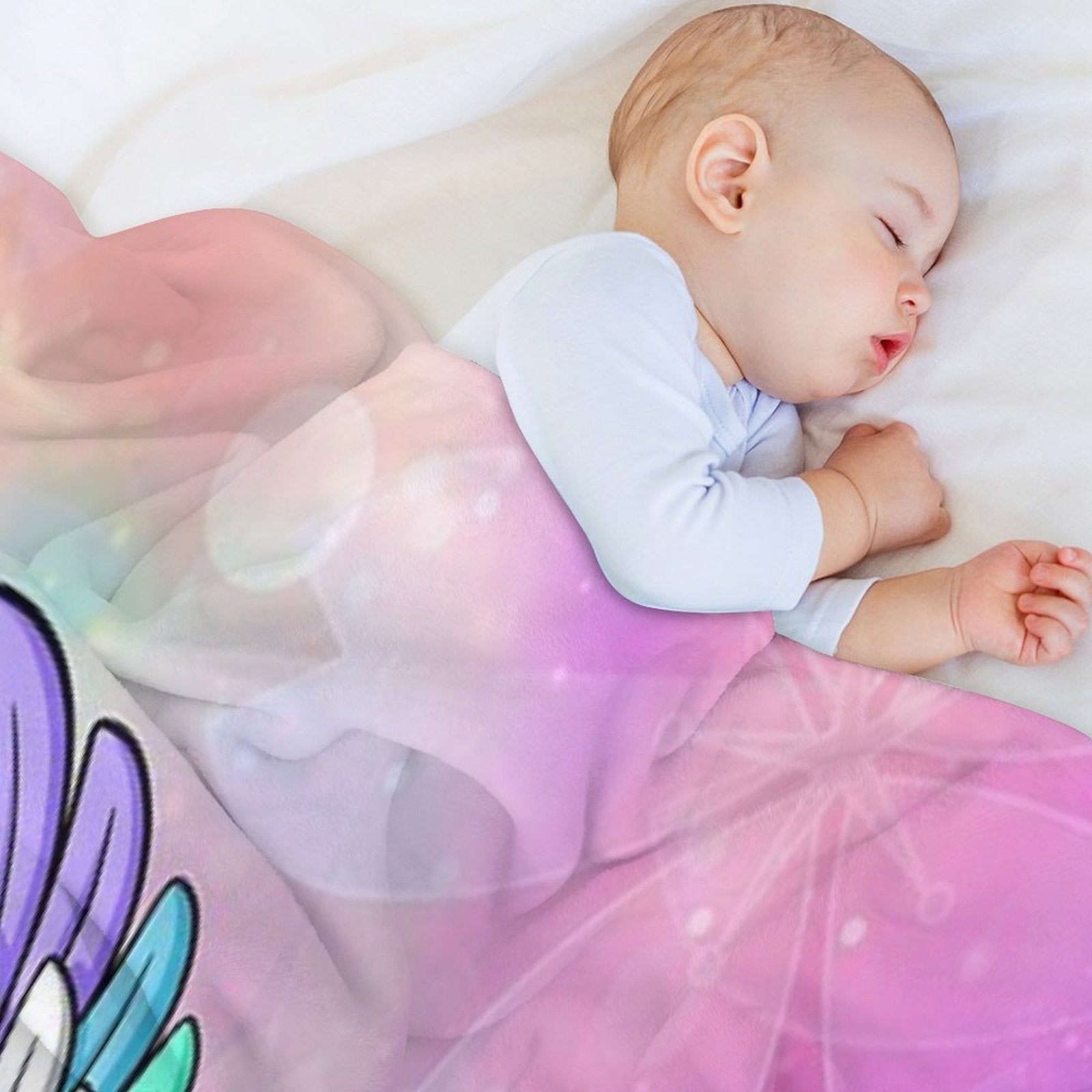 White Rainbow Dragon Eco-conscious Throw Blanket