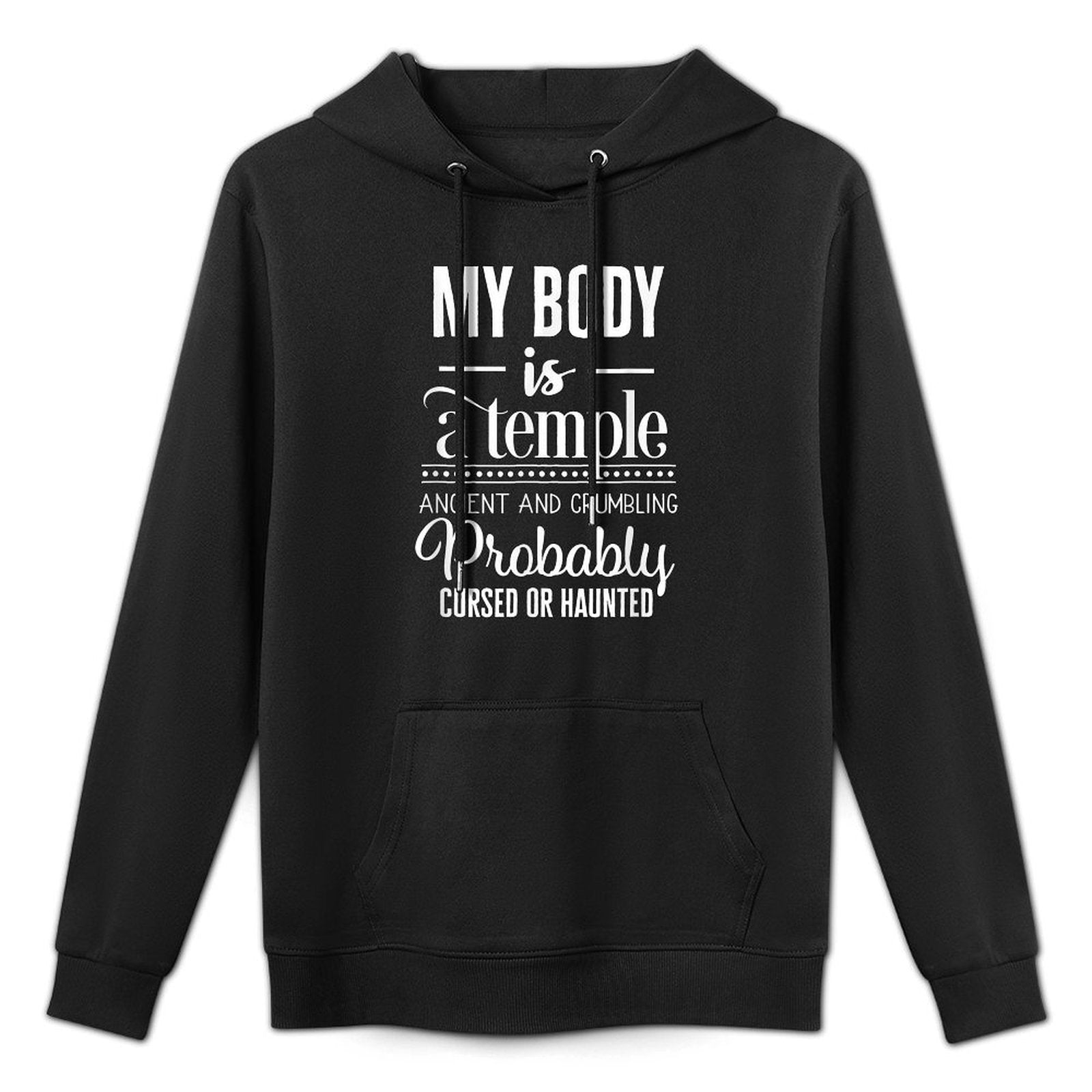 My Body Is A Temple Ancient Crumbling Probably Cursed Meme Durable Construction Hoodie