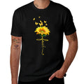 Faith Cross Sunflower Butterflies Flowers Christians  Easy-care T-Shirt