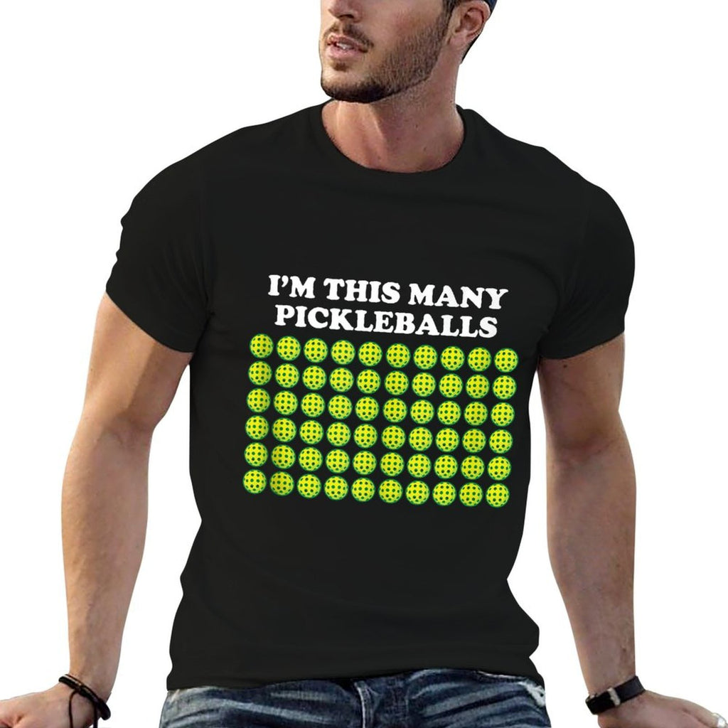 I'm This Many Pickleballs Paddleball Lover 60th Birthday  Oversized Silhouette T-Shirt