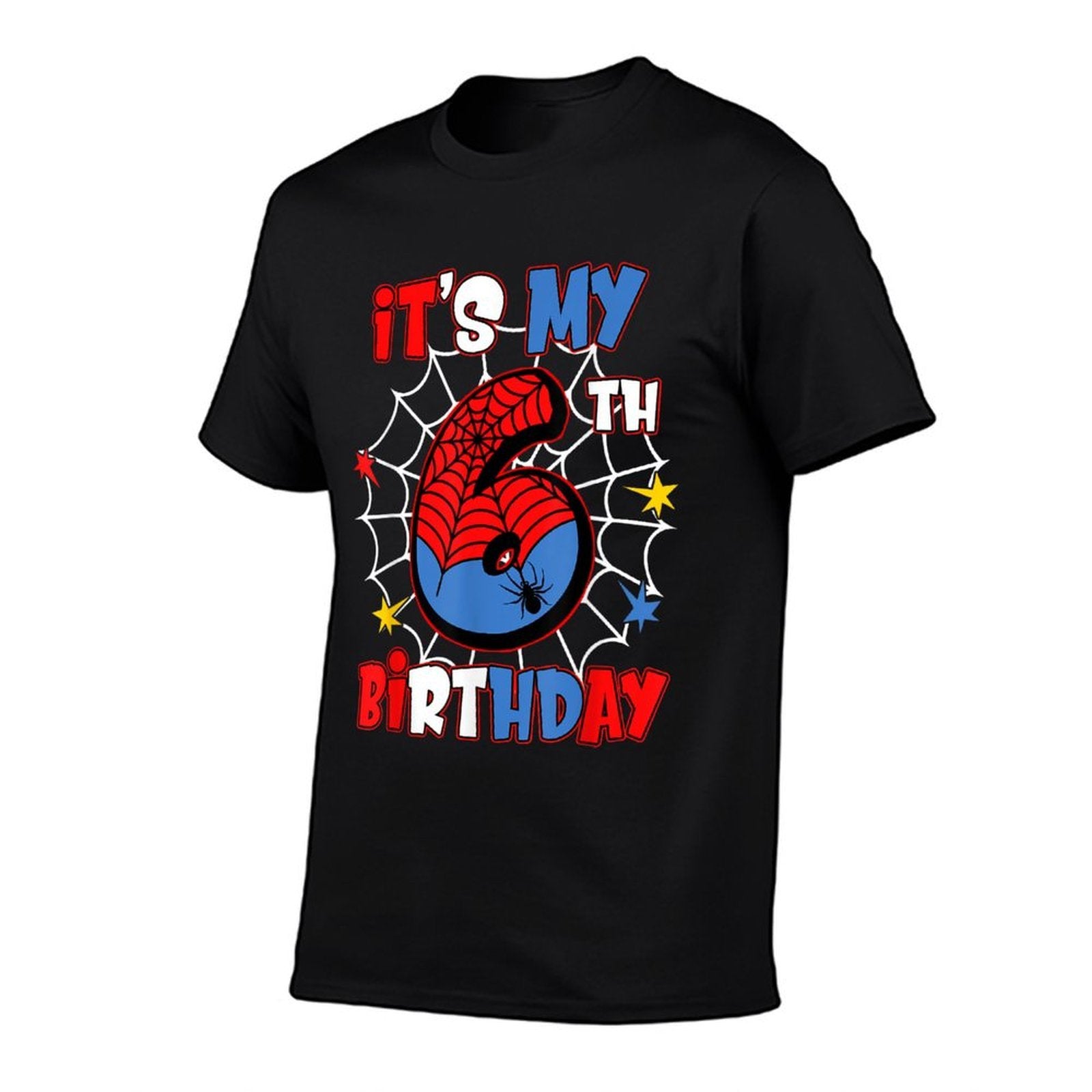Kids It's My 6th Birthday Spider Theme Party 6 Years Old  Quick-drying T-Shirt
