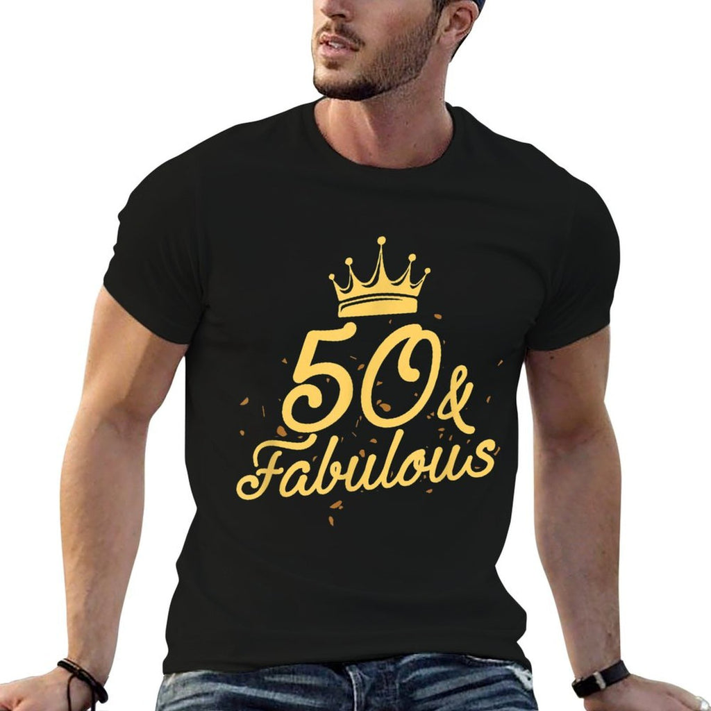 50 And Fabulous 50th Birthday Party Crown  Oversized Silhouette T-Shirt