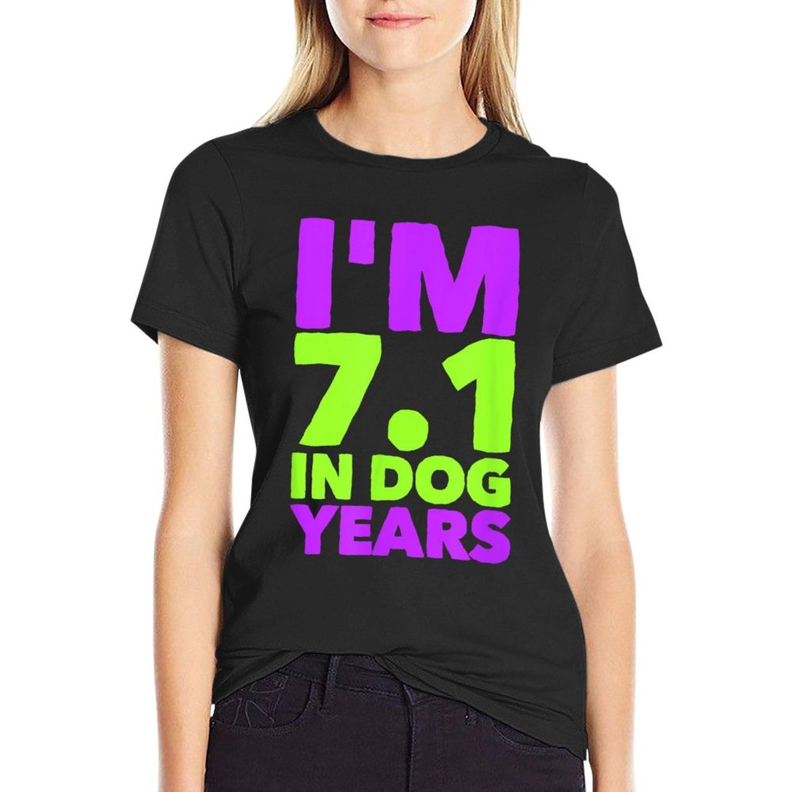 7.1 in Dog Years. Funny 50th Birthday Shirt  Heathered Texture T-Shirt