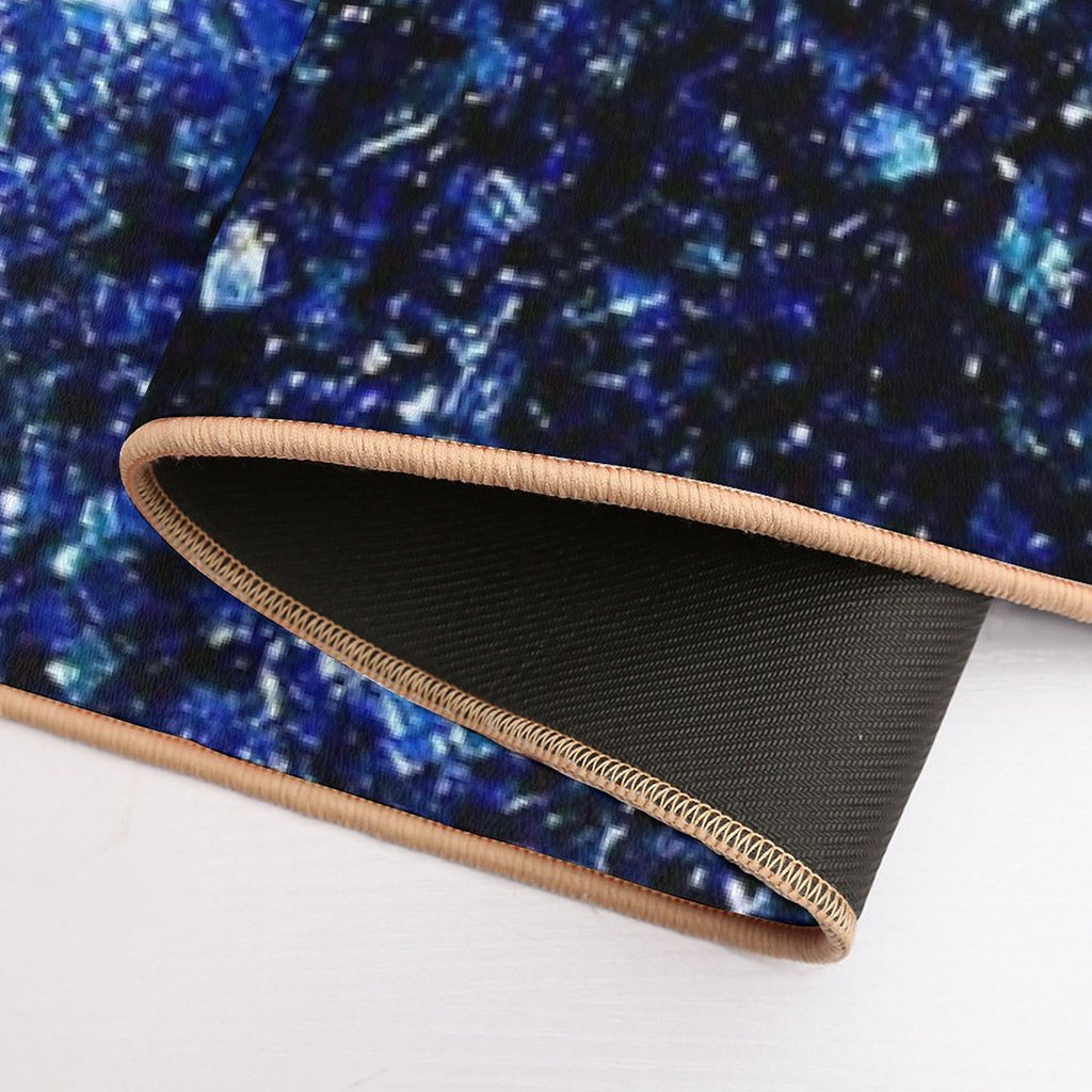 Dark Blue Faux Glitter Sparkles (Photo of Glitter - Not Reflective)  Odorless Bath Mat