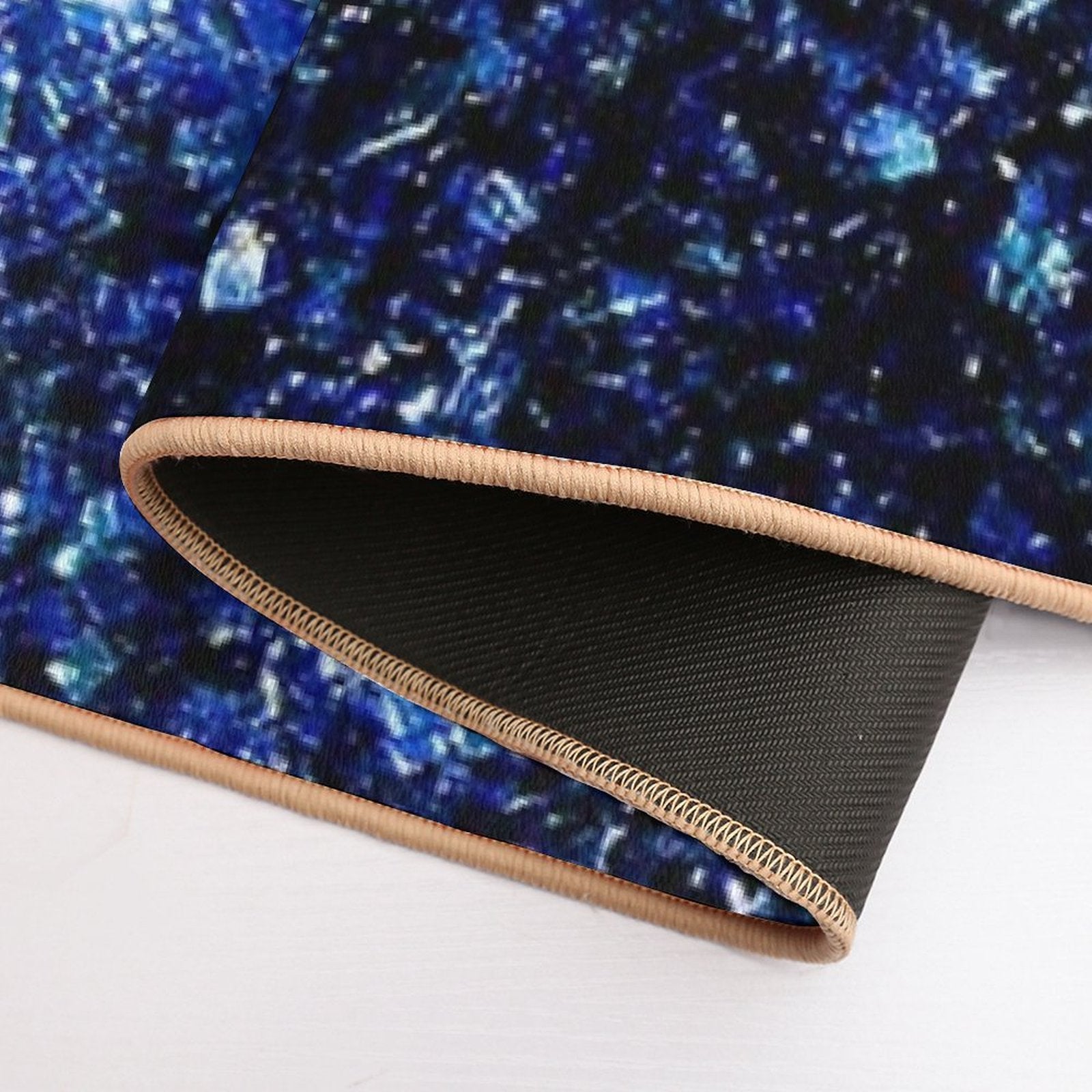 Dark Blue Faux Glitter Sparkles (Photo of Glitter - Not Reflective)  Odorless Bath Mat