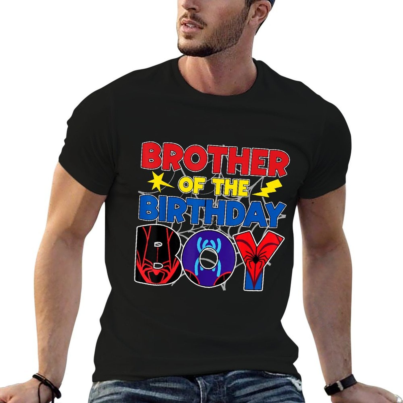 Brother Of The Birthday Boy Matching Spider Family Birthday  Breathable T-Shirt