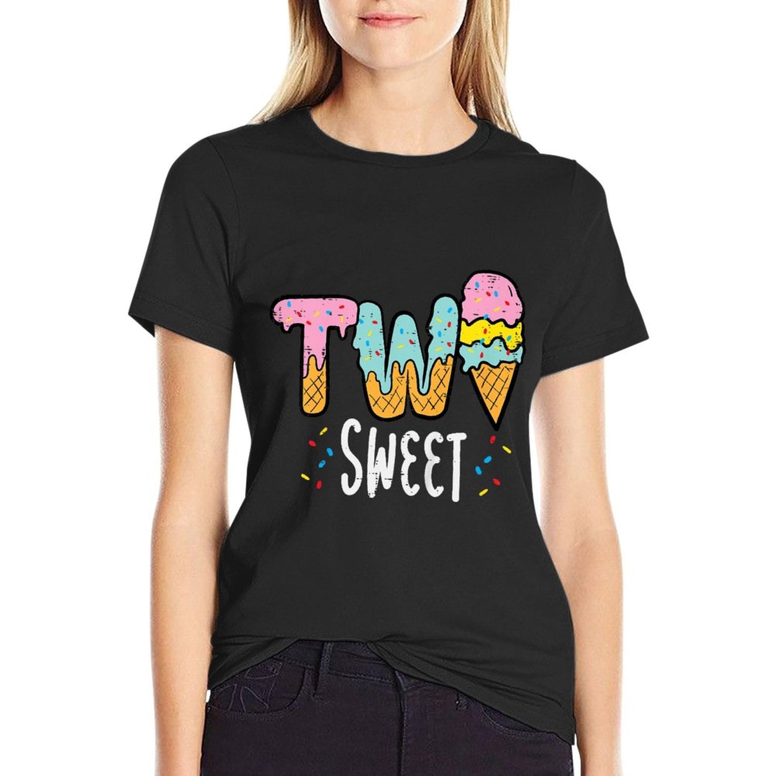 Kids 2nd Birthday Ice Cream Two Sweet Girls Boys Kids Toddler  Eco-friendly Material T-Shirt