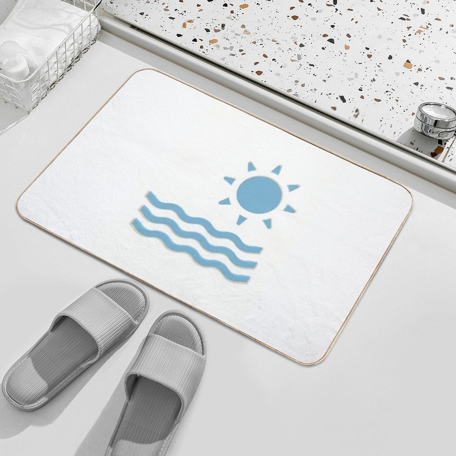 Welcome Summer Abstract, Hot Summer 2023, Summer Sunset, Beach Day  Anti-Trip Bath Mat