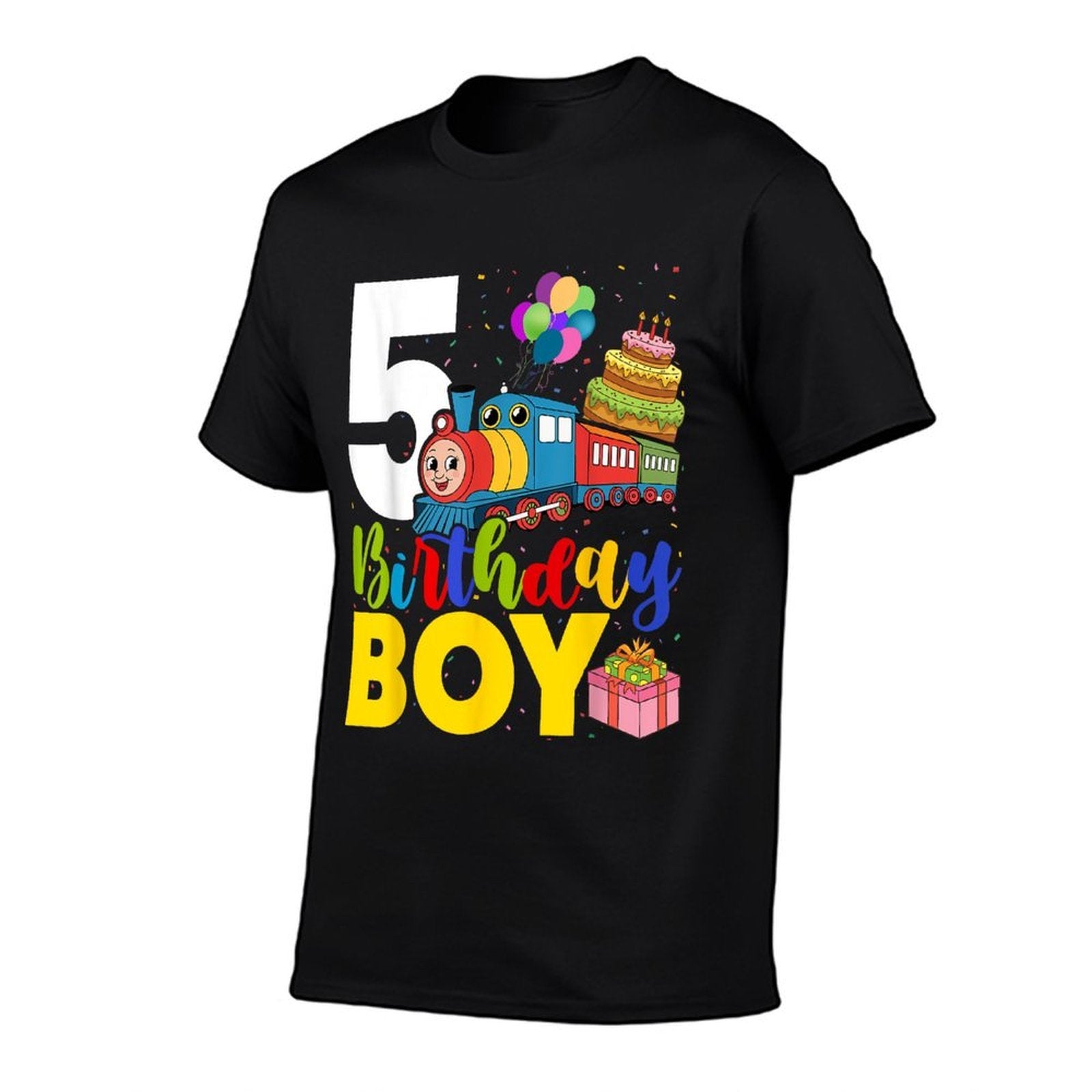 Kids 5th Birthday Train Boys 5 Years Old I'm Five  Durable T-Shirt