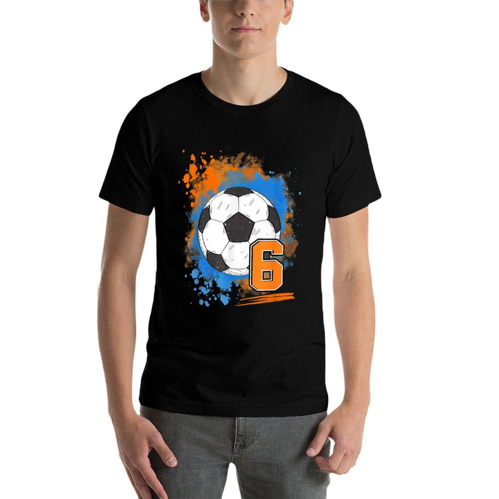 6th Birthday 6 Years Old Soccer Ball Comfortable T-Shirt