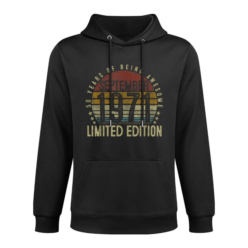 Vintage Classic September 1971 Limited Edition 50th Birthday Kangaroo Pocket Hoodie