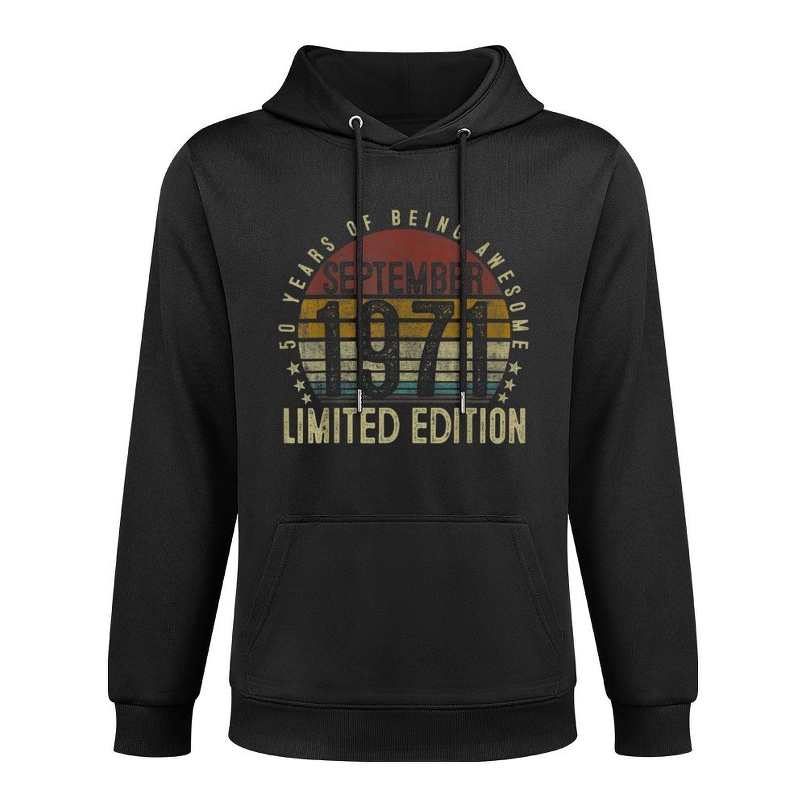 Vintage Classic September 1971 Limited Edition 50th Birthday Kangaroo Pocket Hoodie