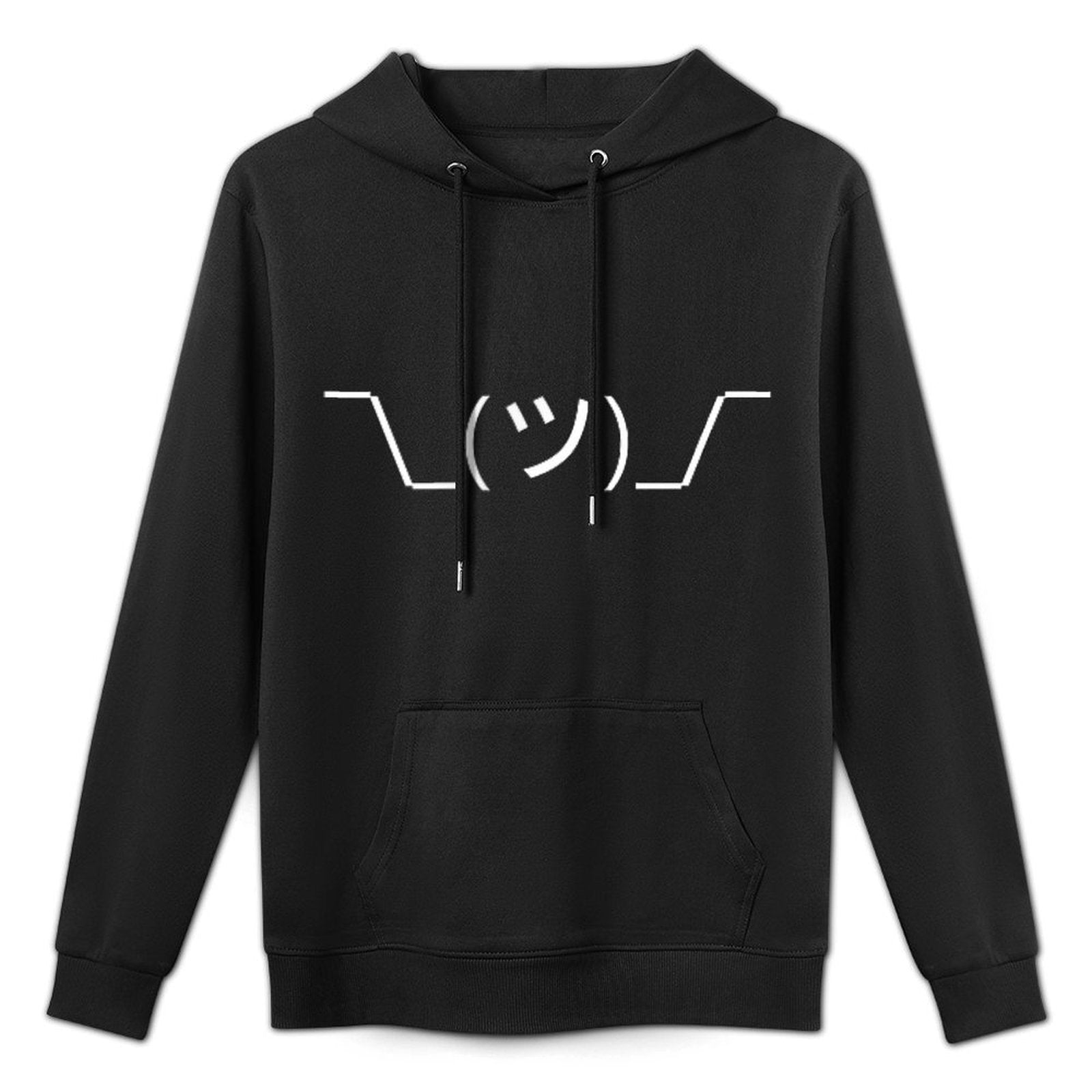 Irreverents - Funny Shrug ASCII - Retro Shrugging Symbol, Black, Unisex, Adult, Small, Colorfast Hoodie
