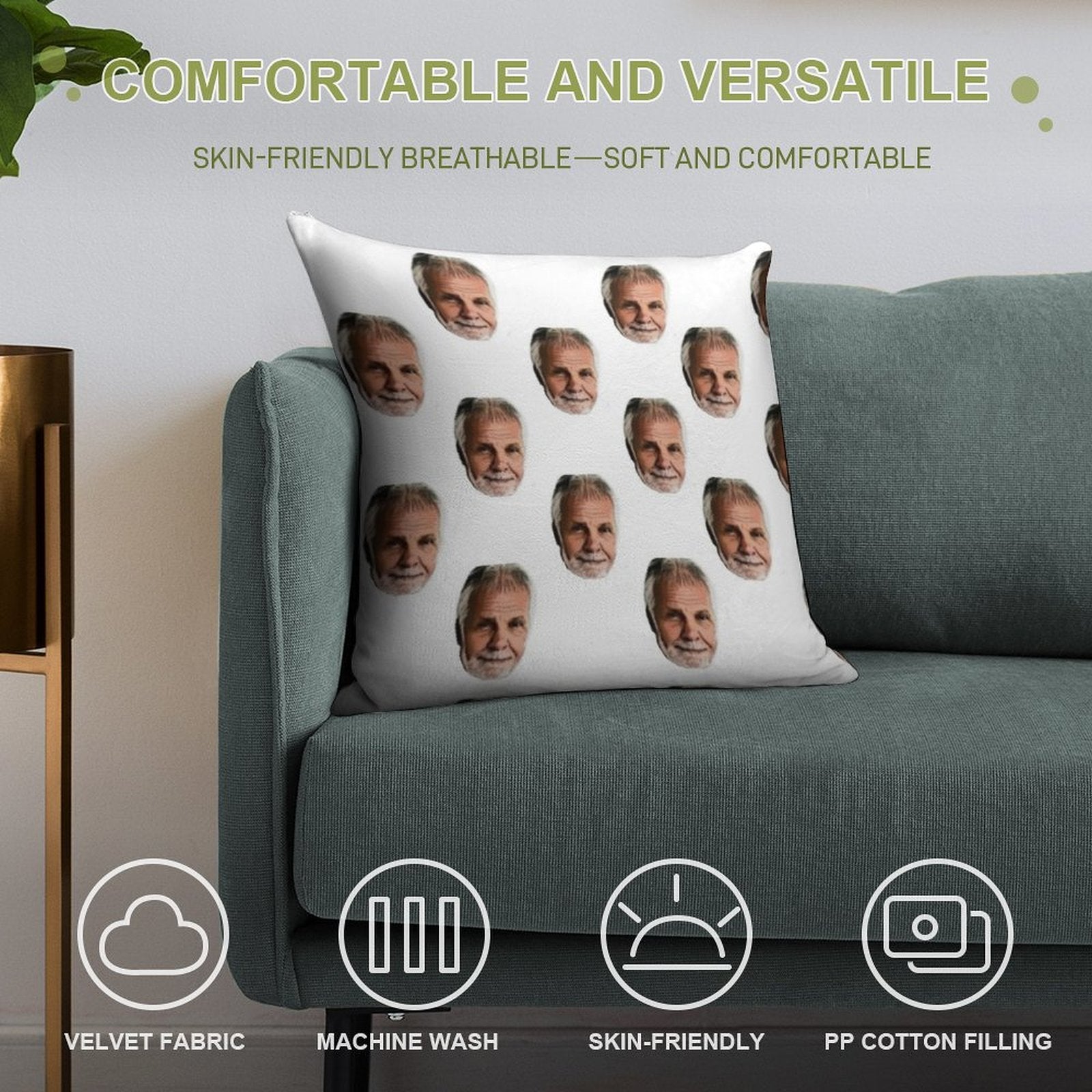 Captain Lee All over Print Soft Durable Construction Throw Pillow