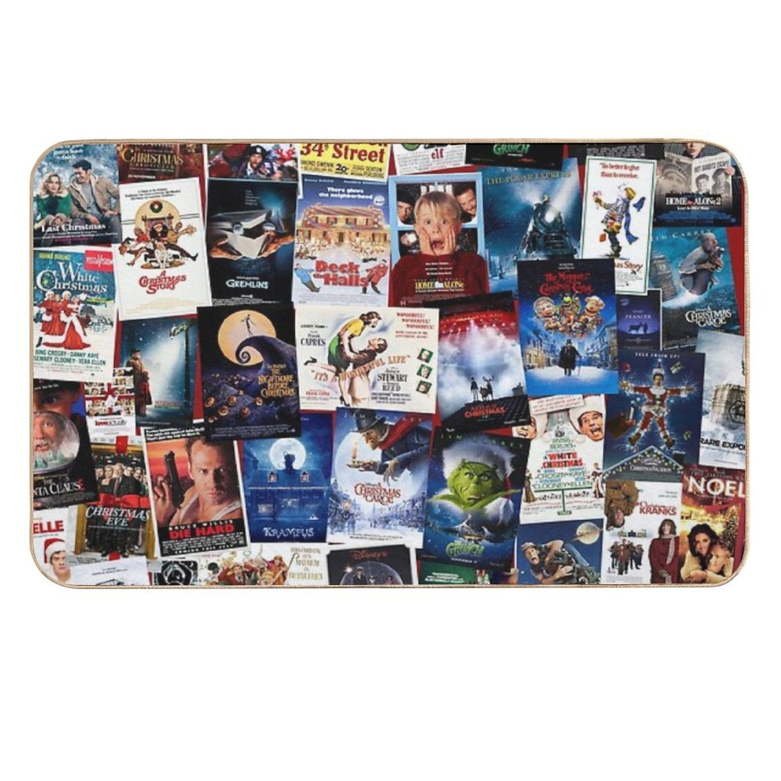 Christmas Film Collage  Long-Lasting Bath Mat