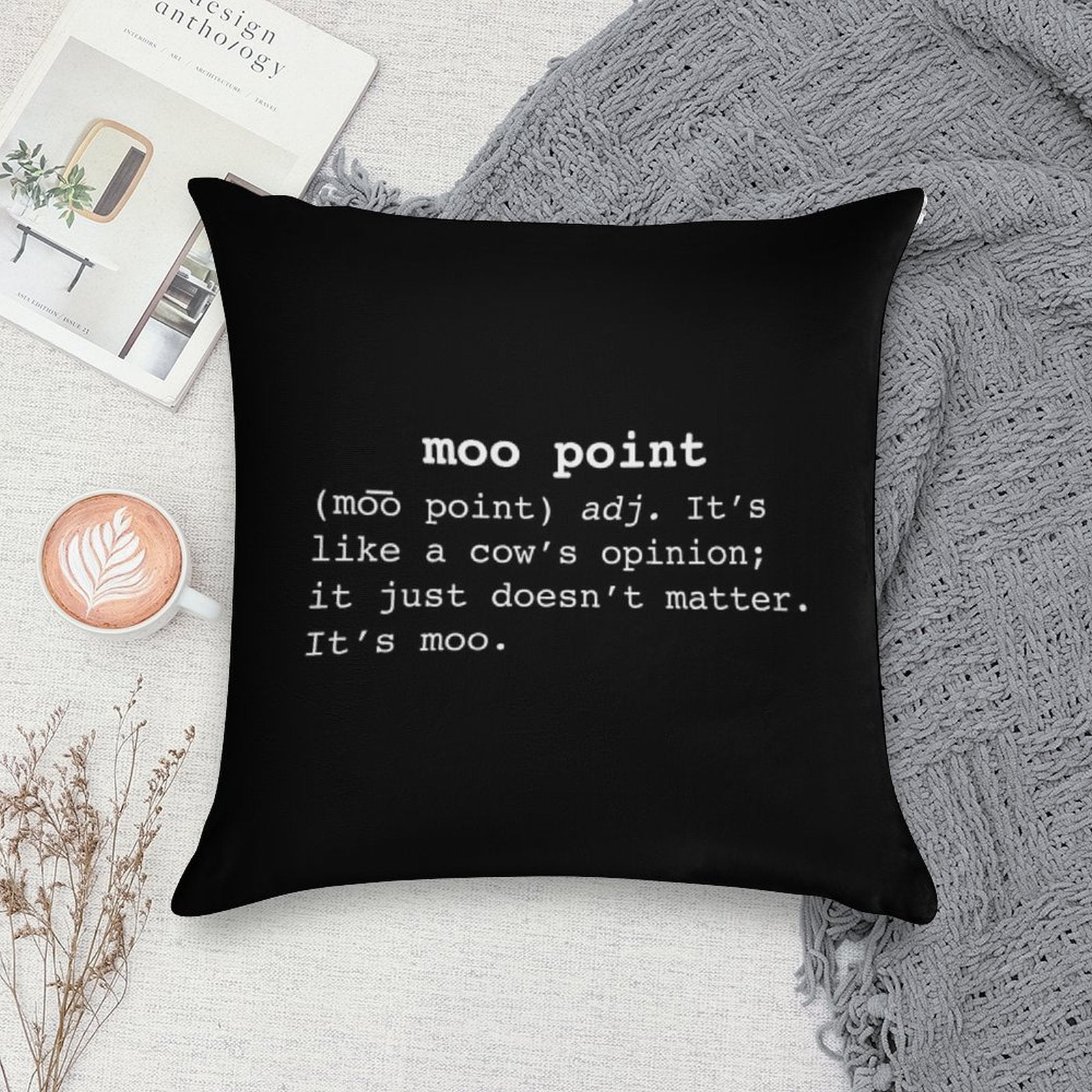 Moo Point Soft Home Decor Throw Pillow