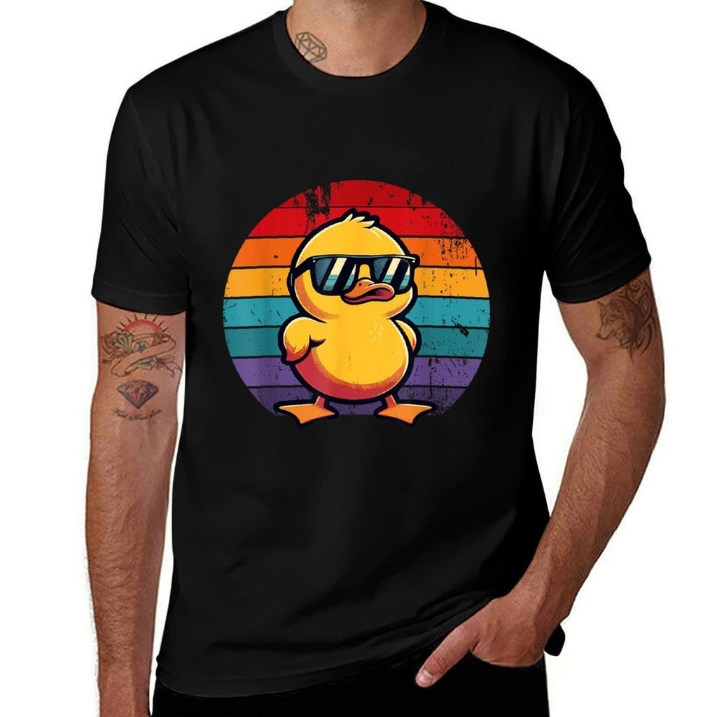 Cool Retro Yellow Duck in Sunglasses 70s 80s 90s Funny Duck  Vintage-inspired T-Shirt