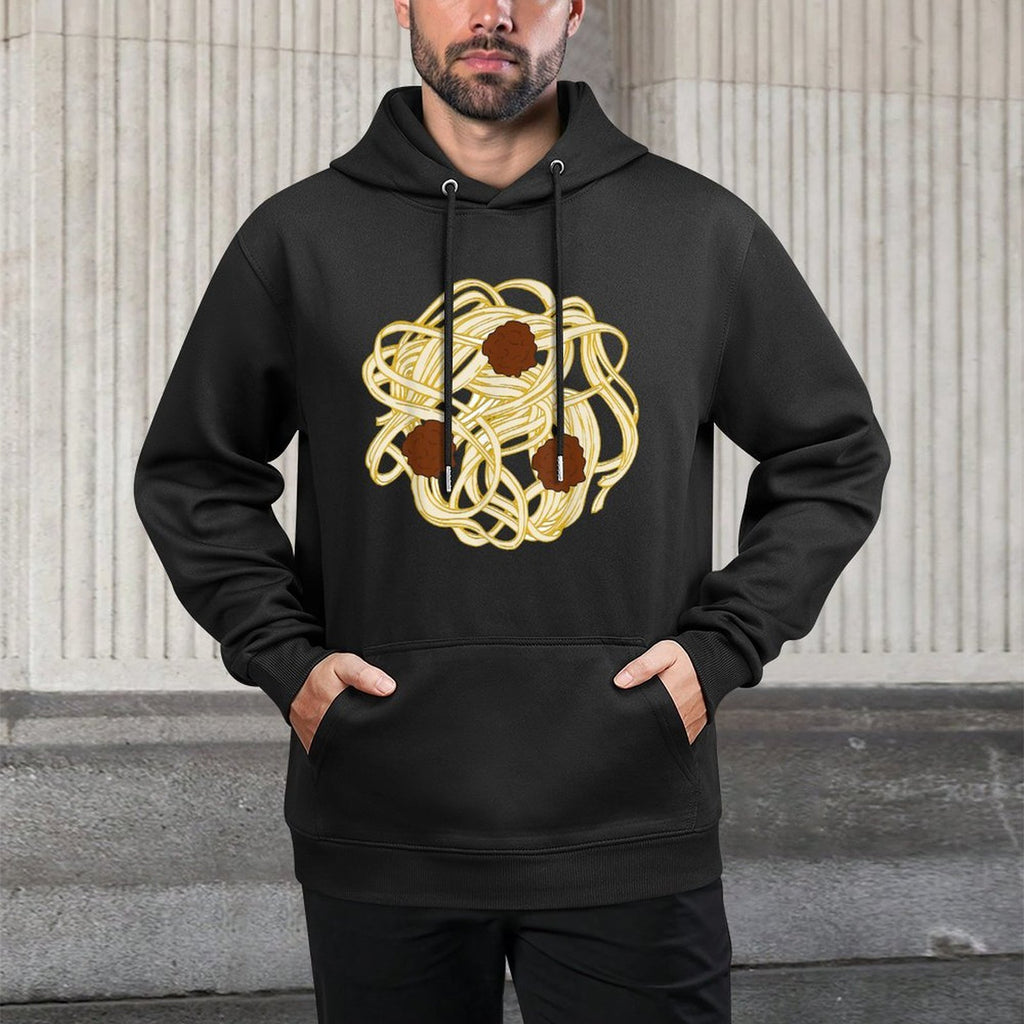 Funny Halloween Costume Food Spaghetti Meatballs Simple Safe Cotton-Polyester Blend Hoodie