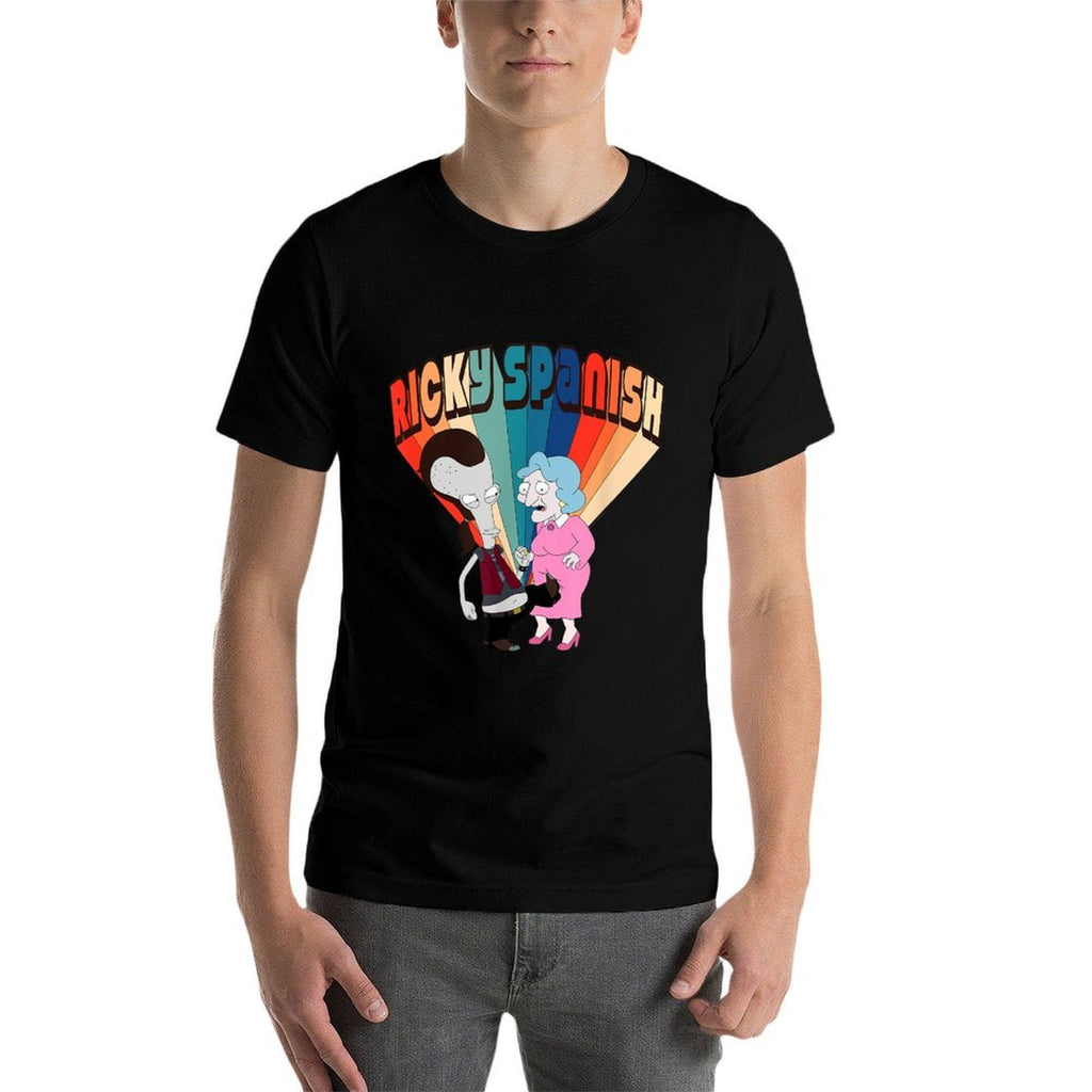American Dad Ricky Spanish Rainbow Logo Cartoon  Vintage-inspired T-Shirt